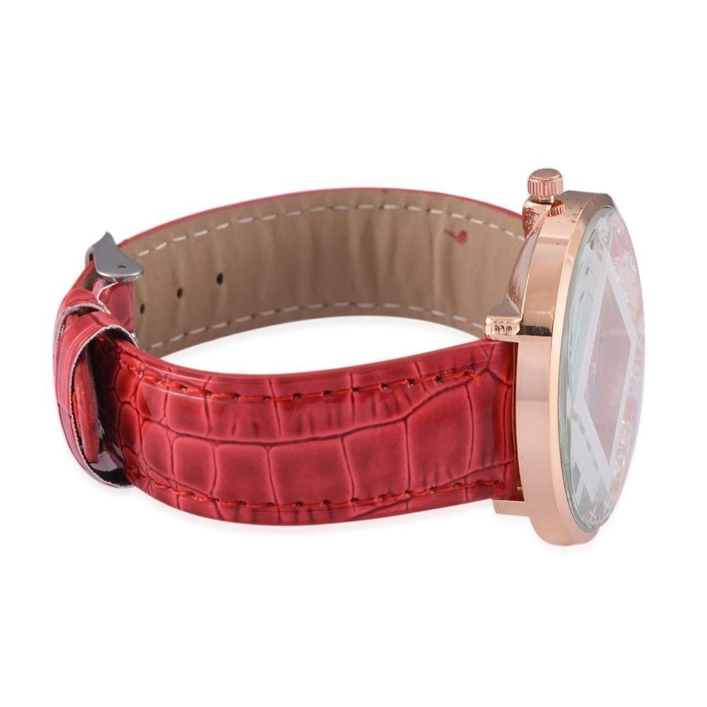 STRADA Watch Austrian Crystal Red - Picture 3 of 5